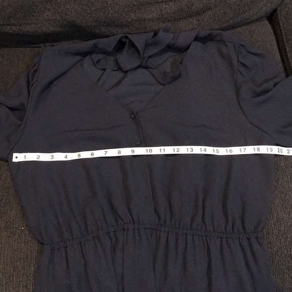 Nanette Lepore Navy Blue 3/4 Sleeve Size 12 Elastic Waist Lining - Picture 11 of 11